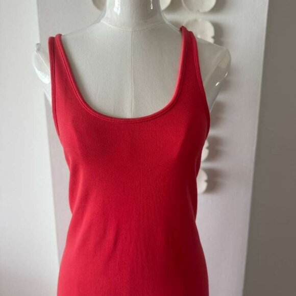 Banana Republic Red Racerback Tank Midi Dress – Soft Cotton Knit, Size XL - Picture 6 of 7